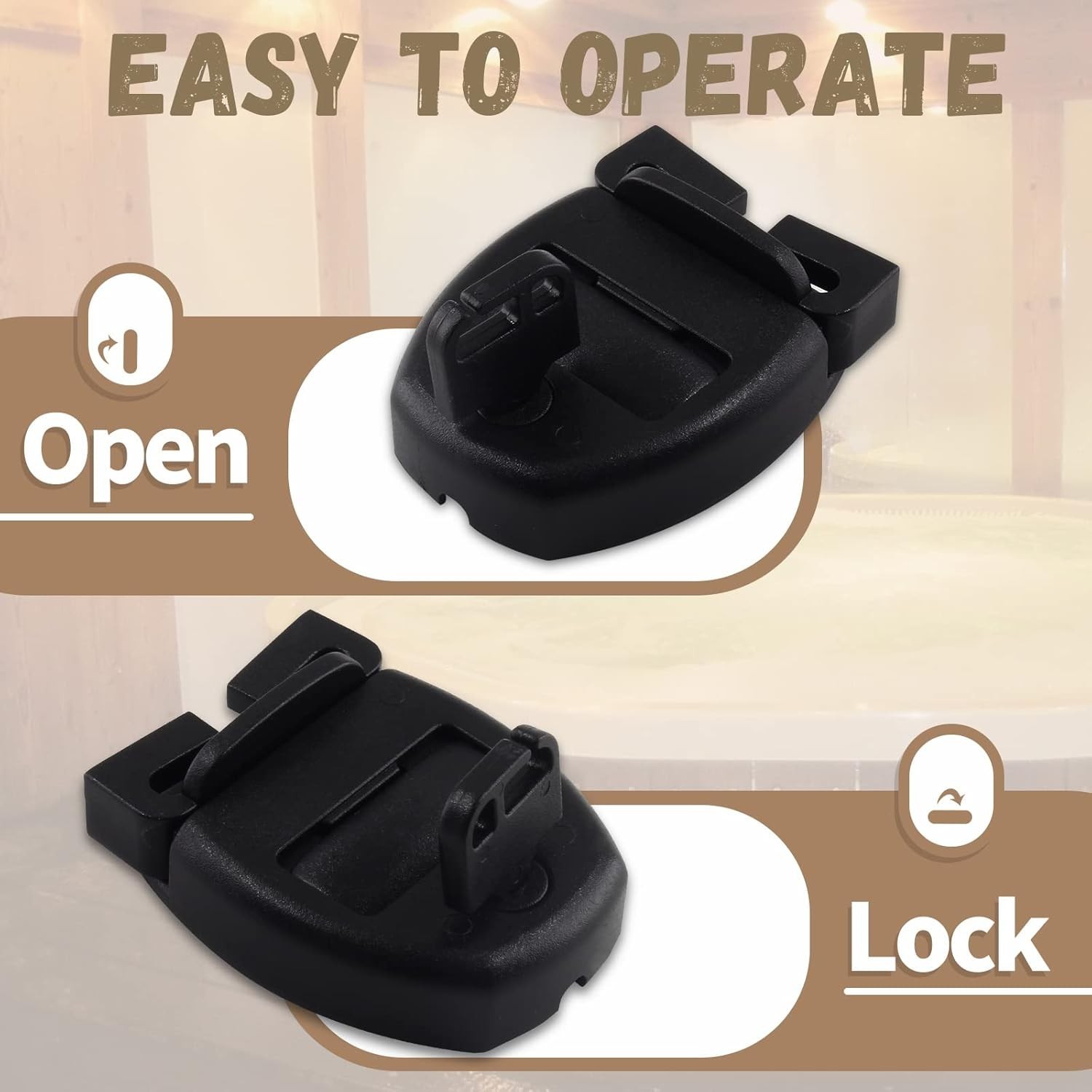 4 Sets Spa Tub Cover Clip Replacement Kit, Spa Hot Tub Cover Clip Lock Kit Repla