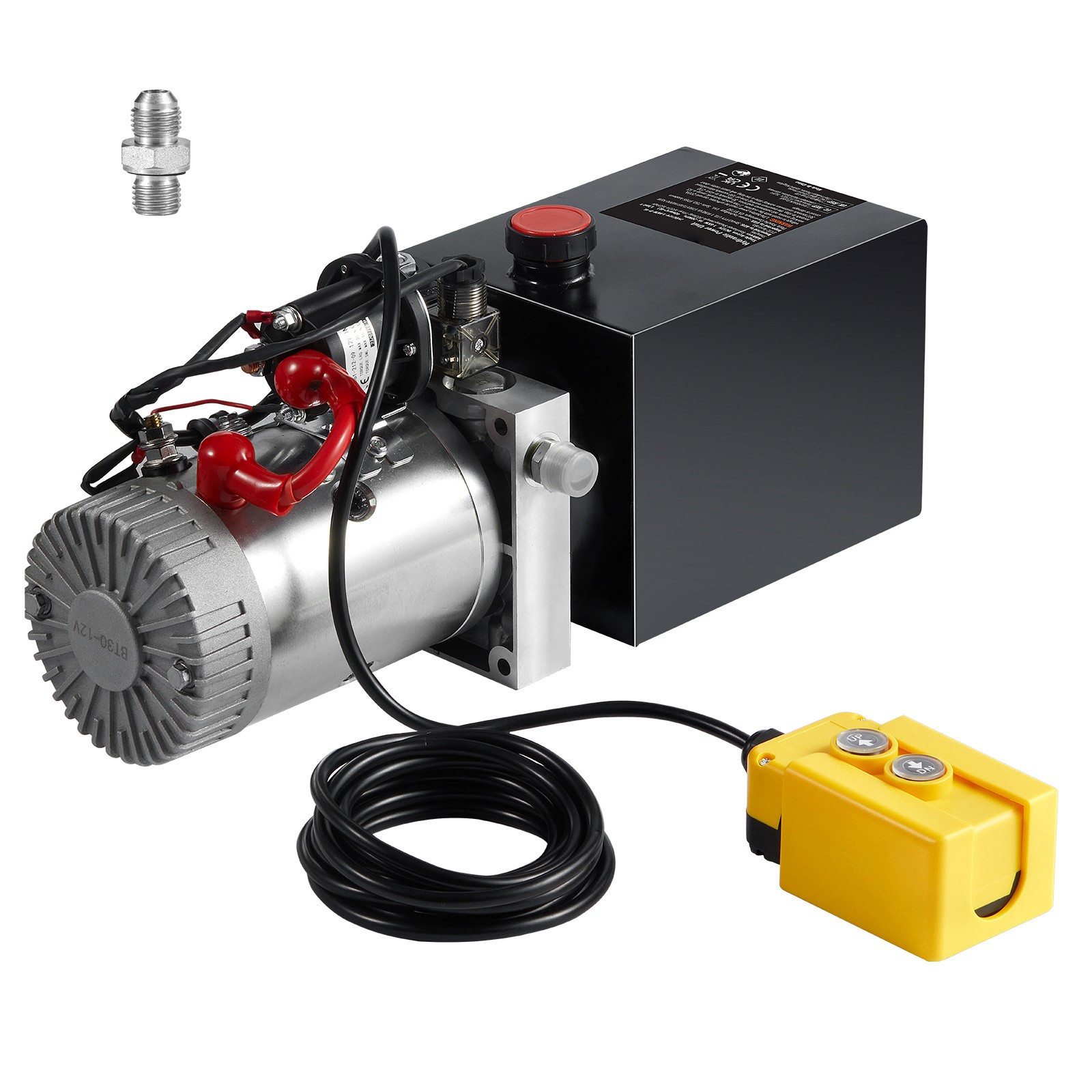 4 Quart Single Acting Hydraulic Pump DC 12V for Dump Trailer Power Lift 2.1HP