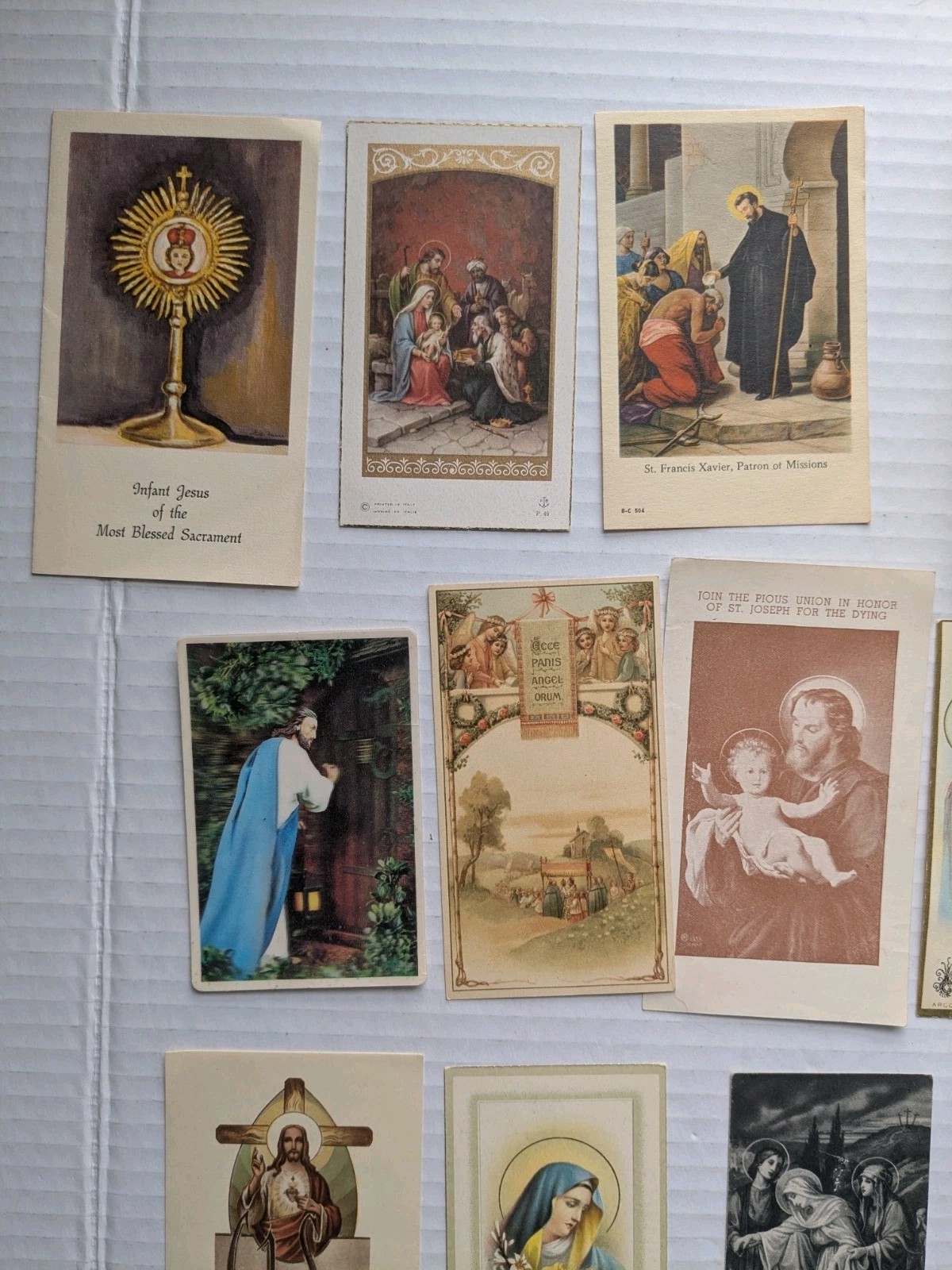 Vintage Catholic Funeral Mass Card Lot (27) 1950s–60s + Douay-Rheims Bible