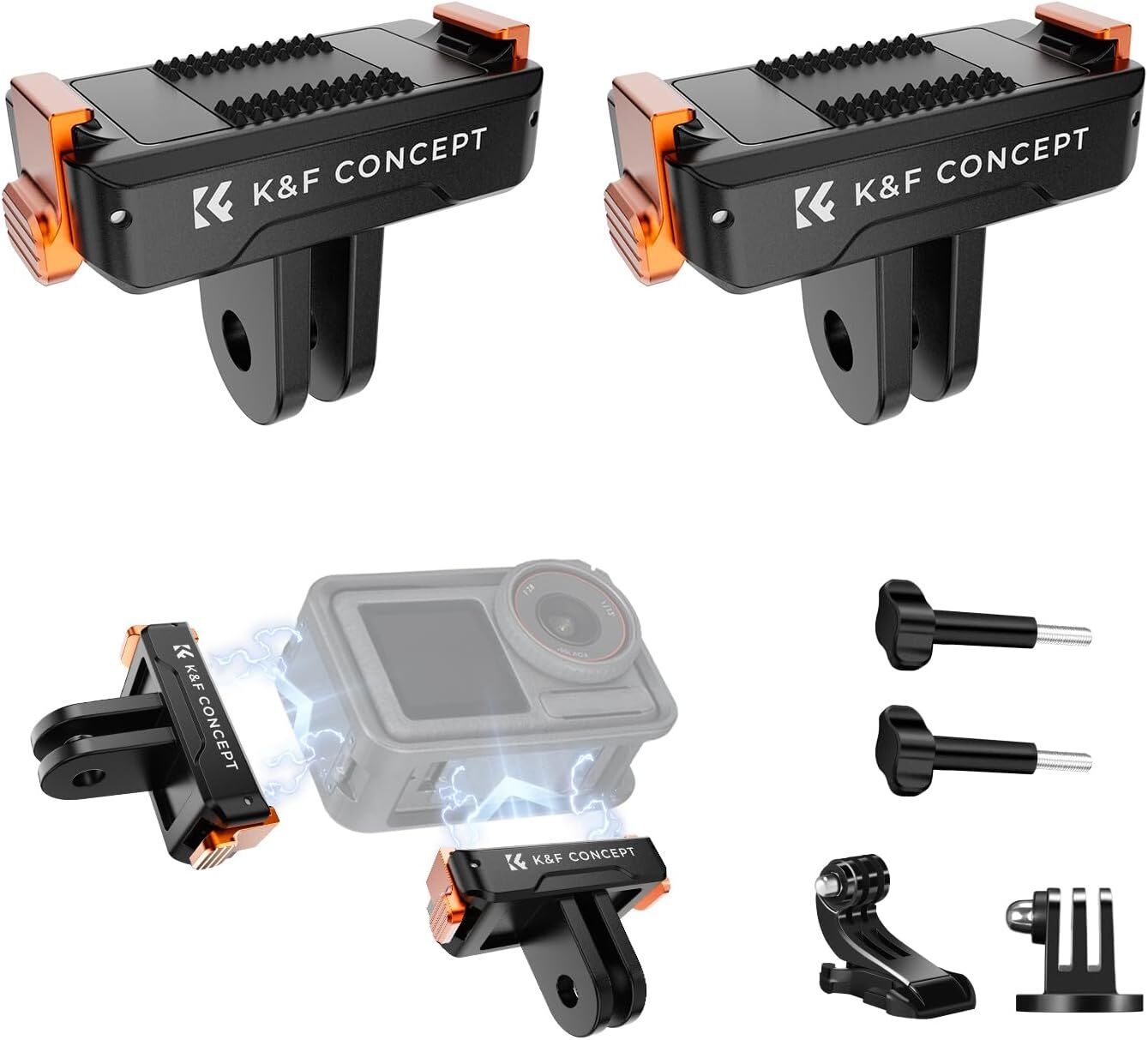 K&F Concept 2x Magnetic Quick Release Adapter Mount fr DJI Osmo Action 5 Pro 4 3