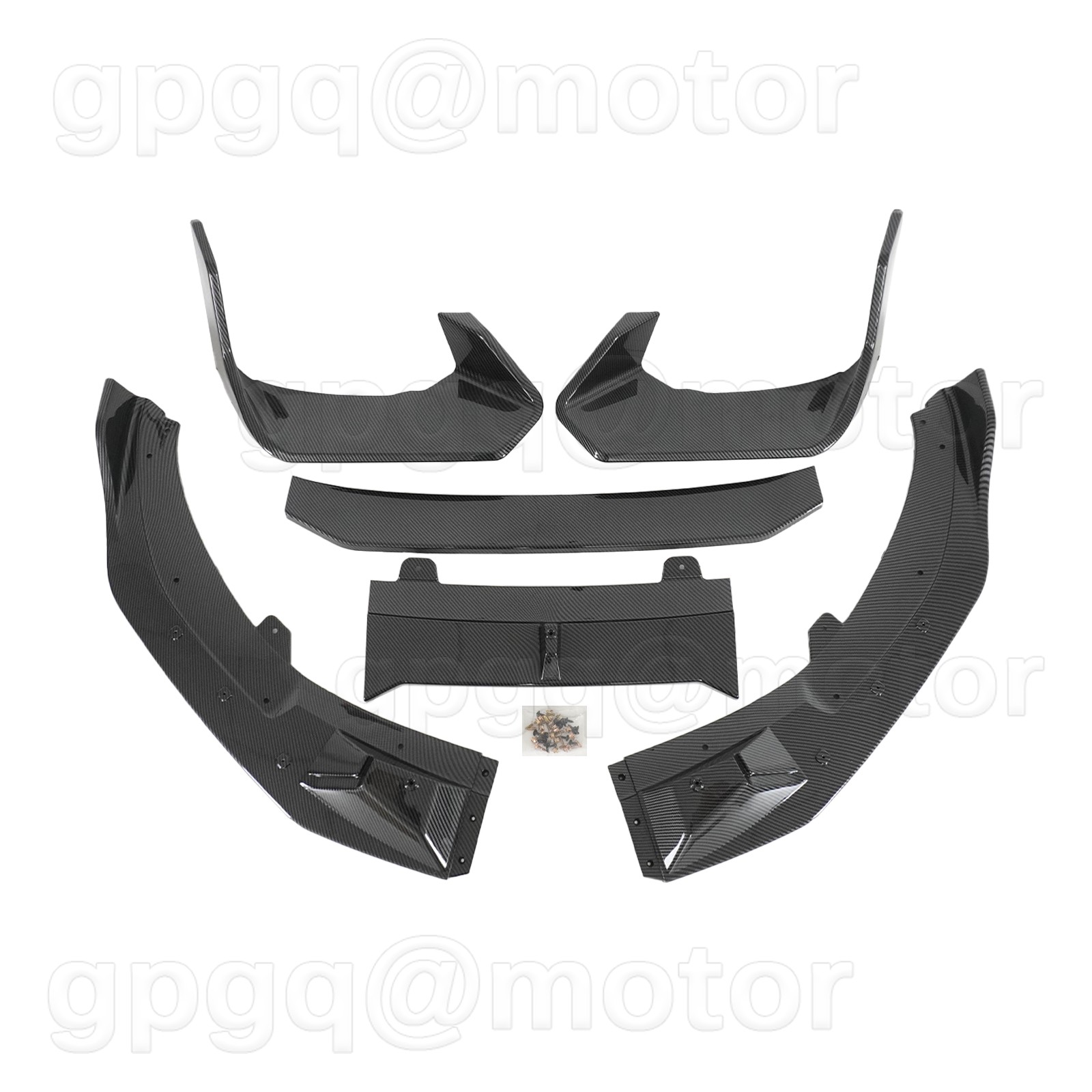 For KIA Stinger GT 18-23 Painted Carbon AD Style Front Bumper Lip W/Side Winglet