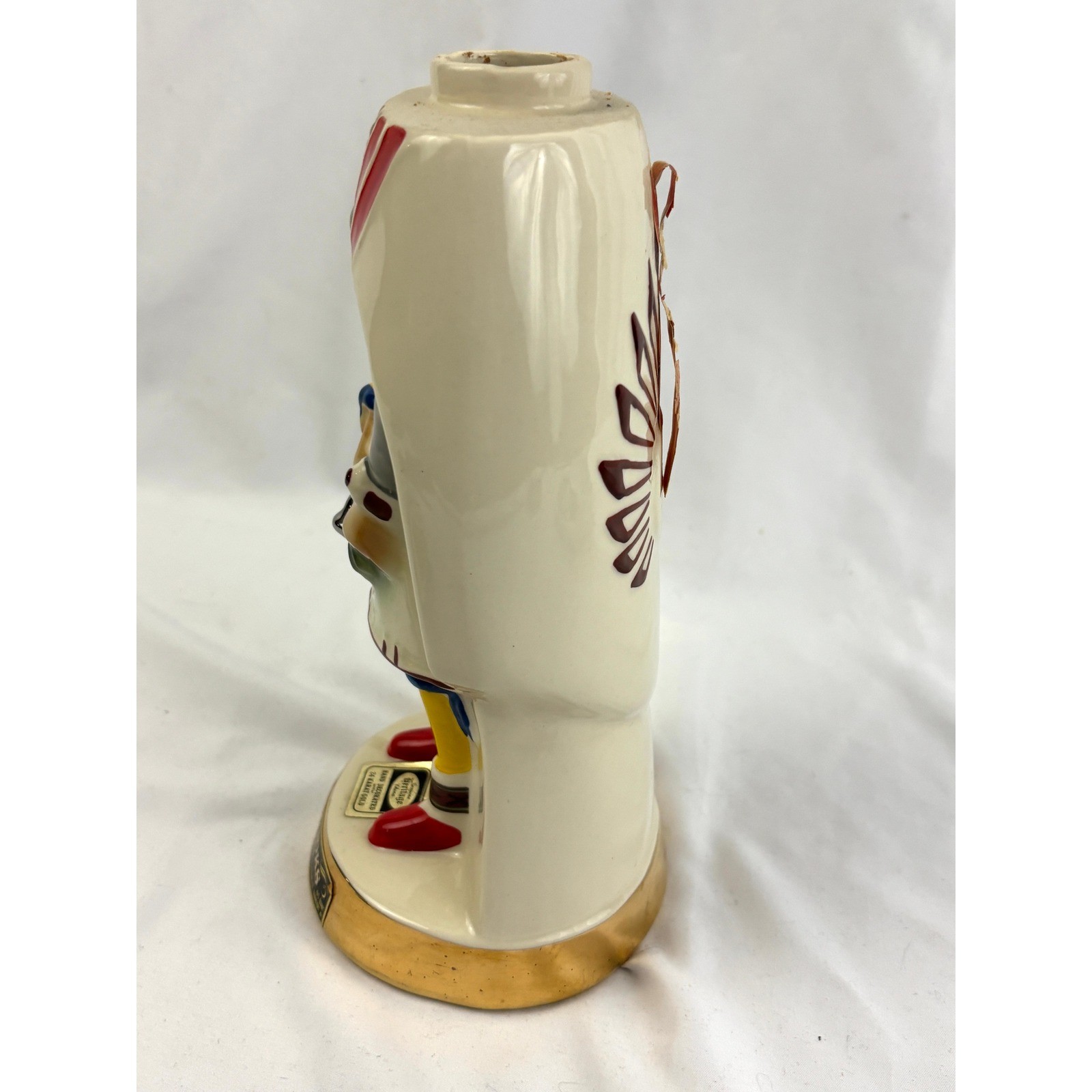 Vintage Ezra Brooks Kachina Decanter Native American Figure 13.5" Empty 1970s
