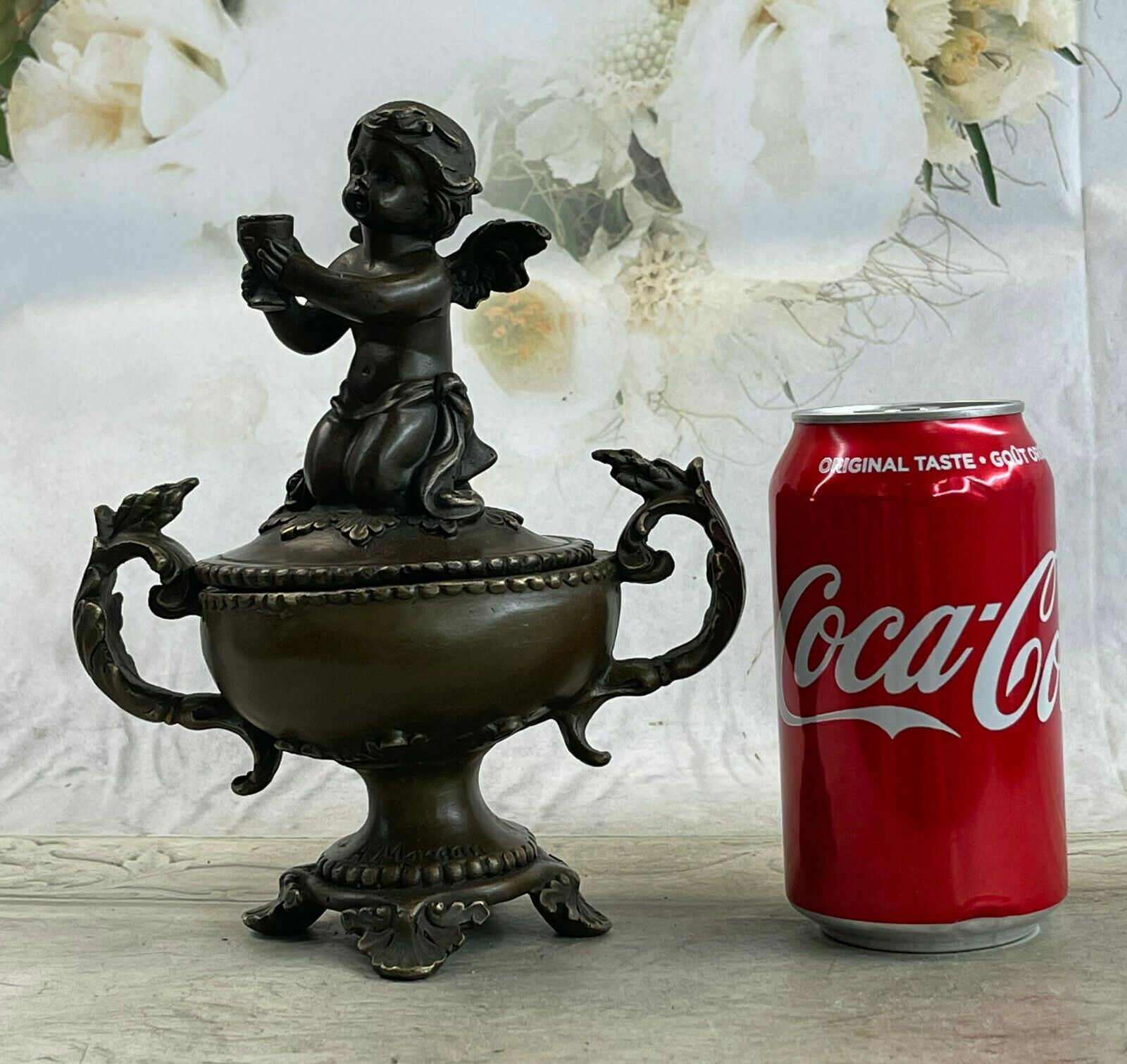 Art Deco Hand Made Jewelry Box Bronze Sculpture Museum Quality Artwork Figure NR