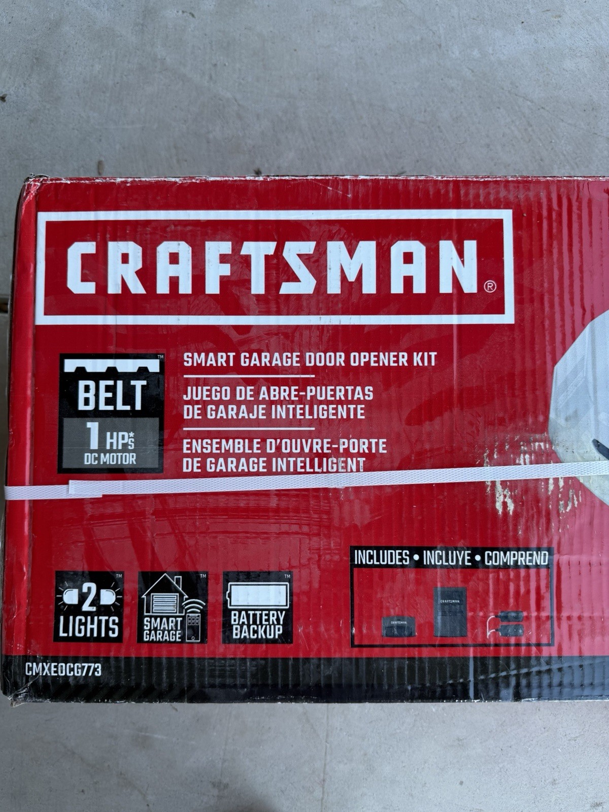 CRAFTSMAN 1-HP myQ Ultra Quiet Smart Garage Door Opener Wi-Fi and Battery Backup