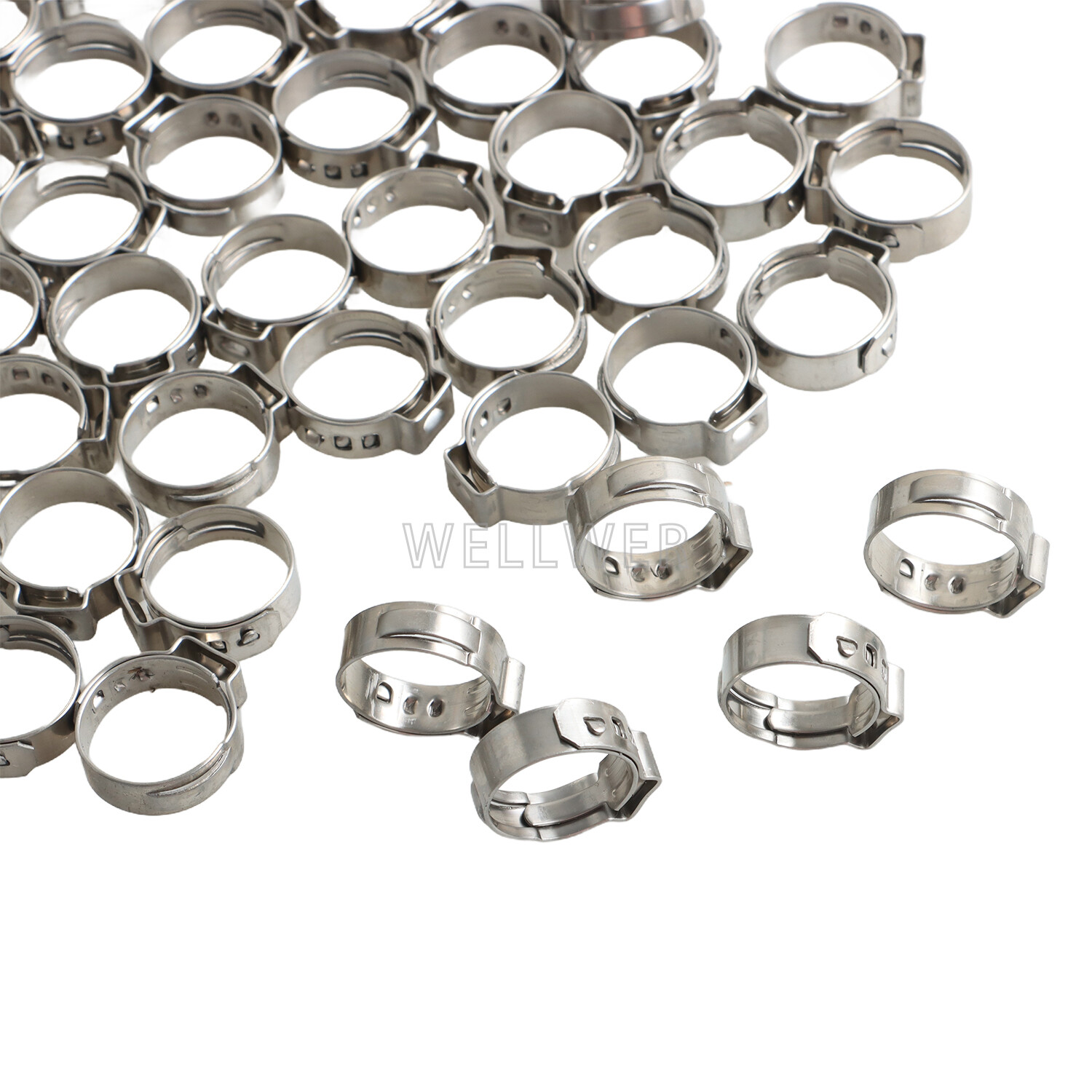 100Pcs 1/2" PEX Stainless Steel Clamp Cinch Rings Crimp Pinch Fitting