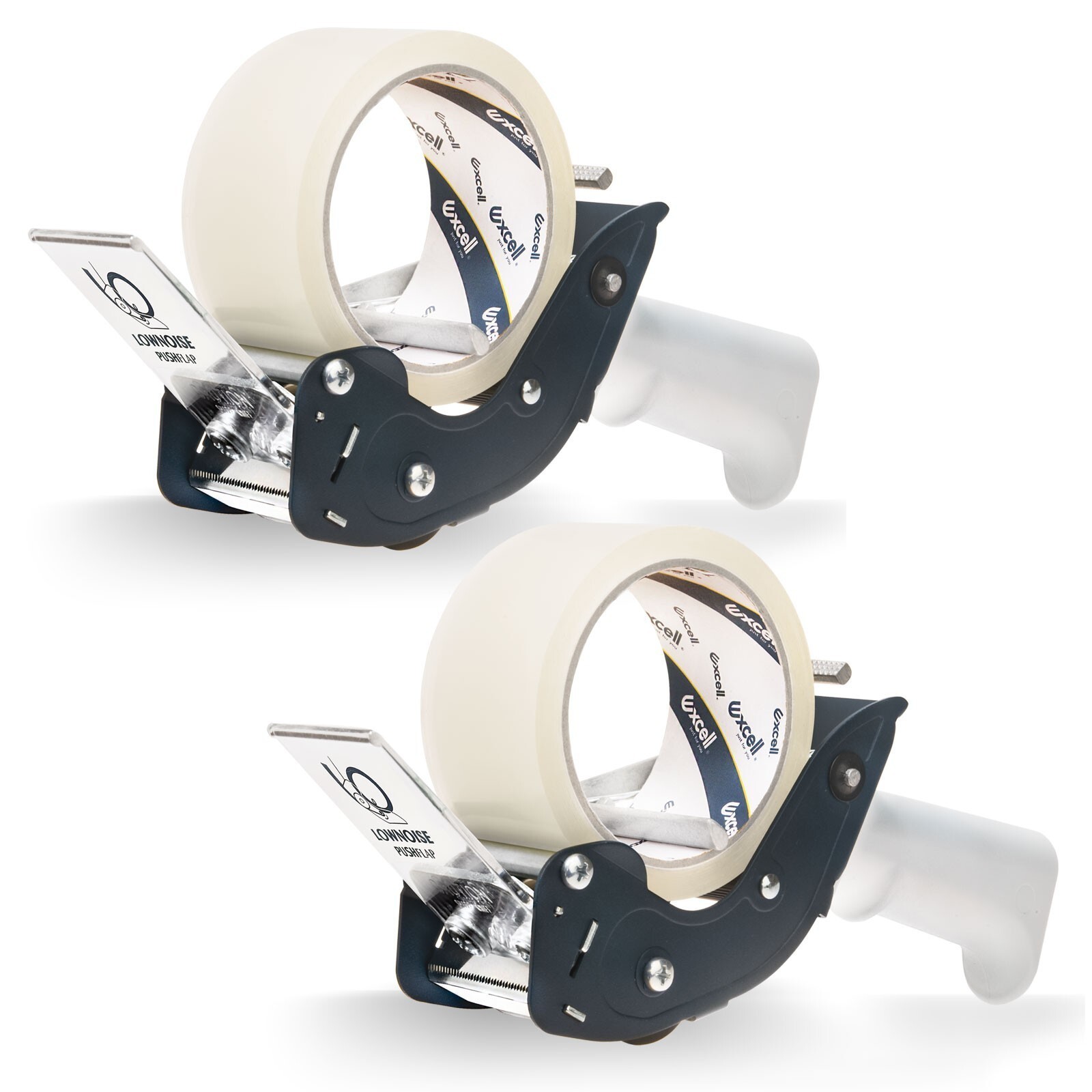Excell Low Noise Tape Gun 2" Tape 3" Core, Quiet Packing Tool Box Sealing 2 Pack