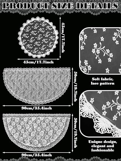 3 Pcs Mantilla Catholic Veil for Church Chapel Lace Christian Veils Head Coverin