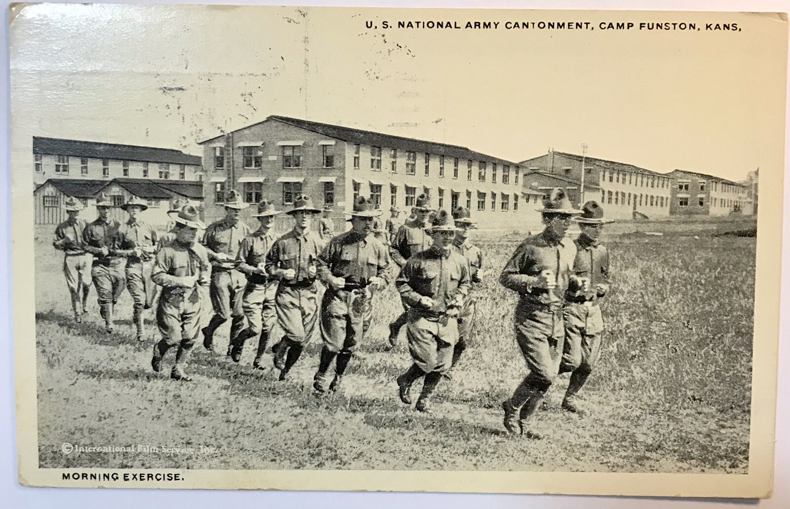 Camp Funston Kansas US National Army Cantonment Postcard Army Military