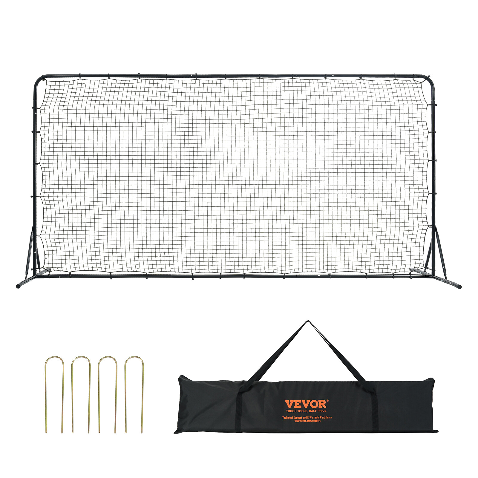 VEVOR 12x6FT Soccer Rebounder Net Iron Soccer Training Equipment Portable Bag