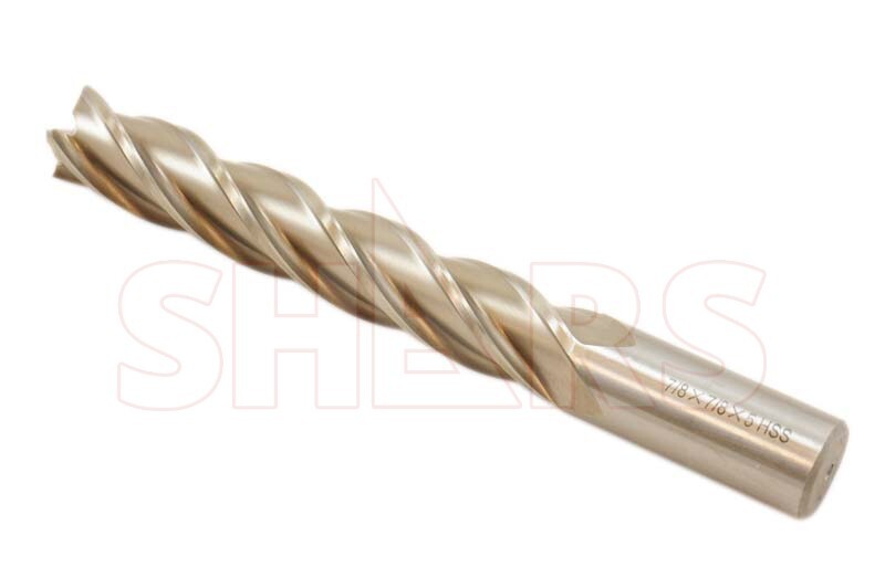 SHARS 3/4" x 3/4" HSS 4 Flutes Single End Long Length Flute End Mill NEW !}