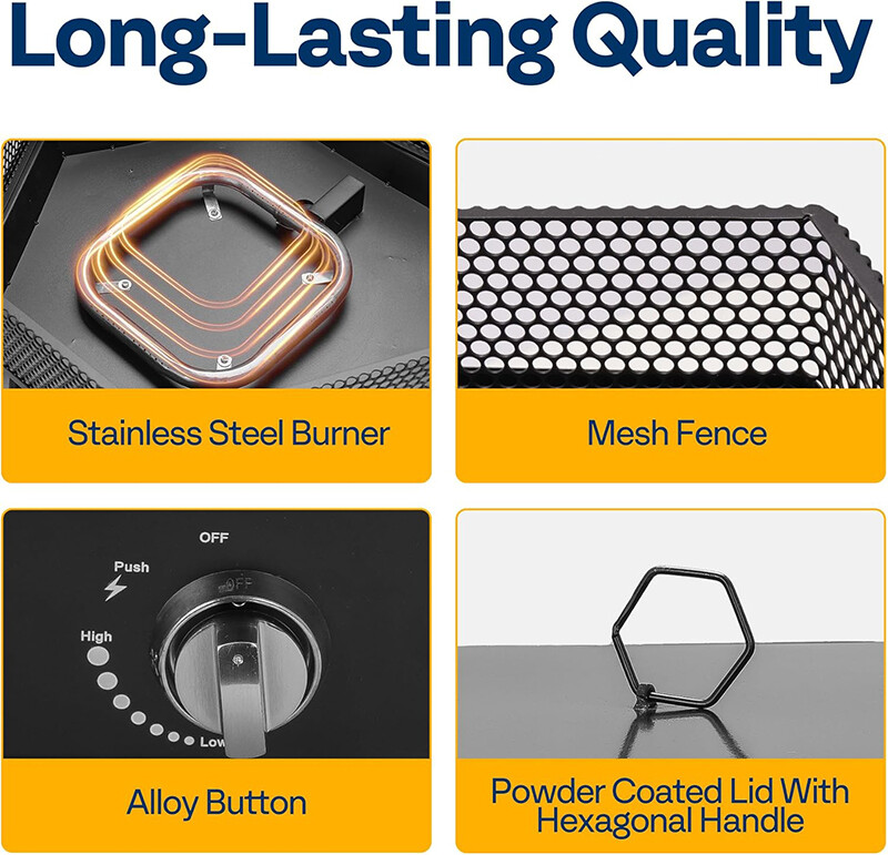 Portable Propane Outdoor Gas Fire Pit W/ Cover & Carry Kit 20-Inch 58,000 BTU