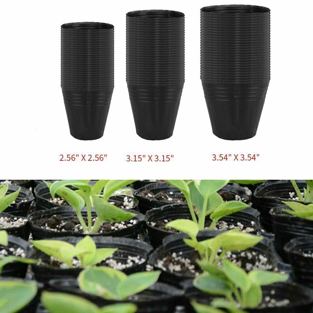 100 Plastic Plant Nursery Seed Starting Pots for Succulent Seedling Garden S M L
