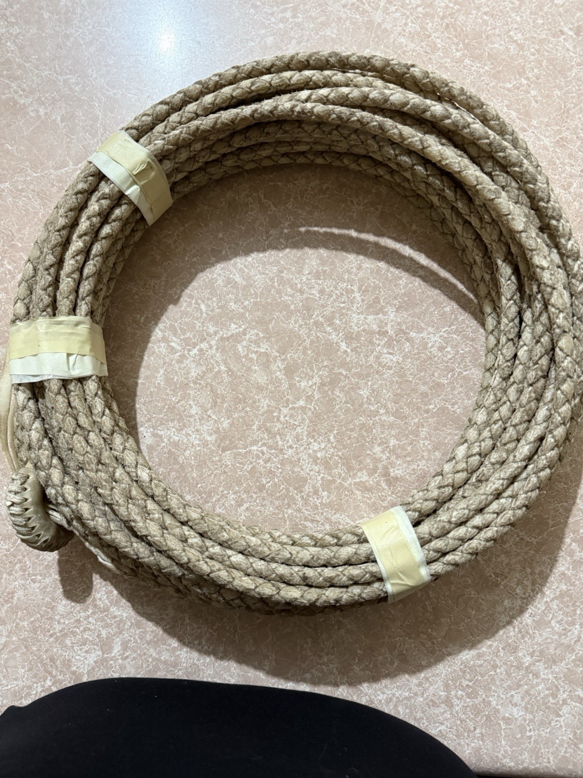 Western Handmade 4 strand Rawhide Reata (78 Ft Long 3/8 Diameter)