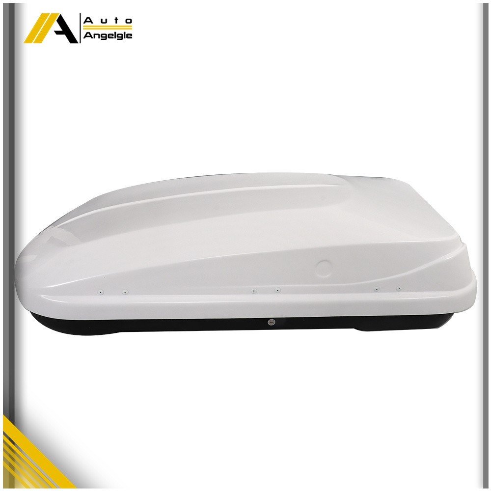 White 14 ft3 ABS Car Roof Top Box Cargo Luggage Carrier 2 Locks Toolless Install