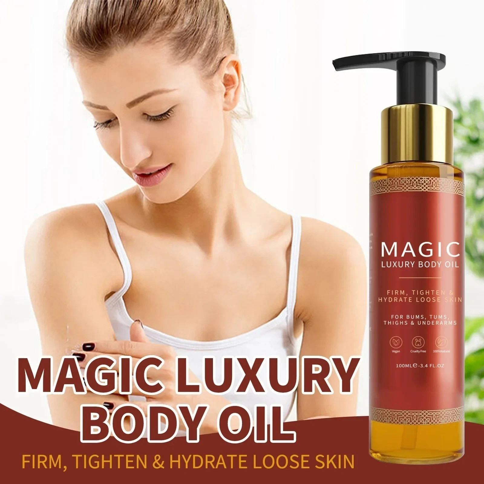 Besque Magic Luxury Body Oil 3.4 oz Firms Tighten & Hydrate Loose Skin Pump