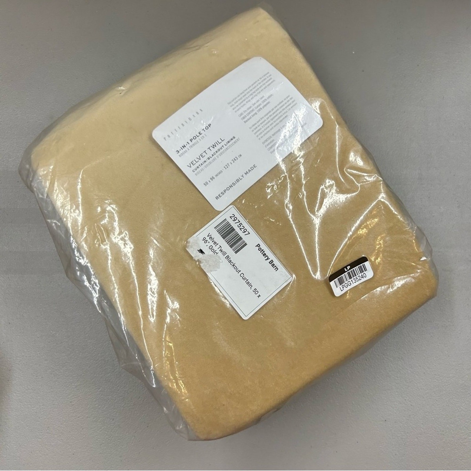 2 Pottery Barn Velvet Twill Blackout Window Curtain Panels Gold Blackout 50 x 96