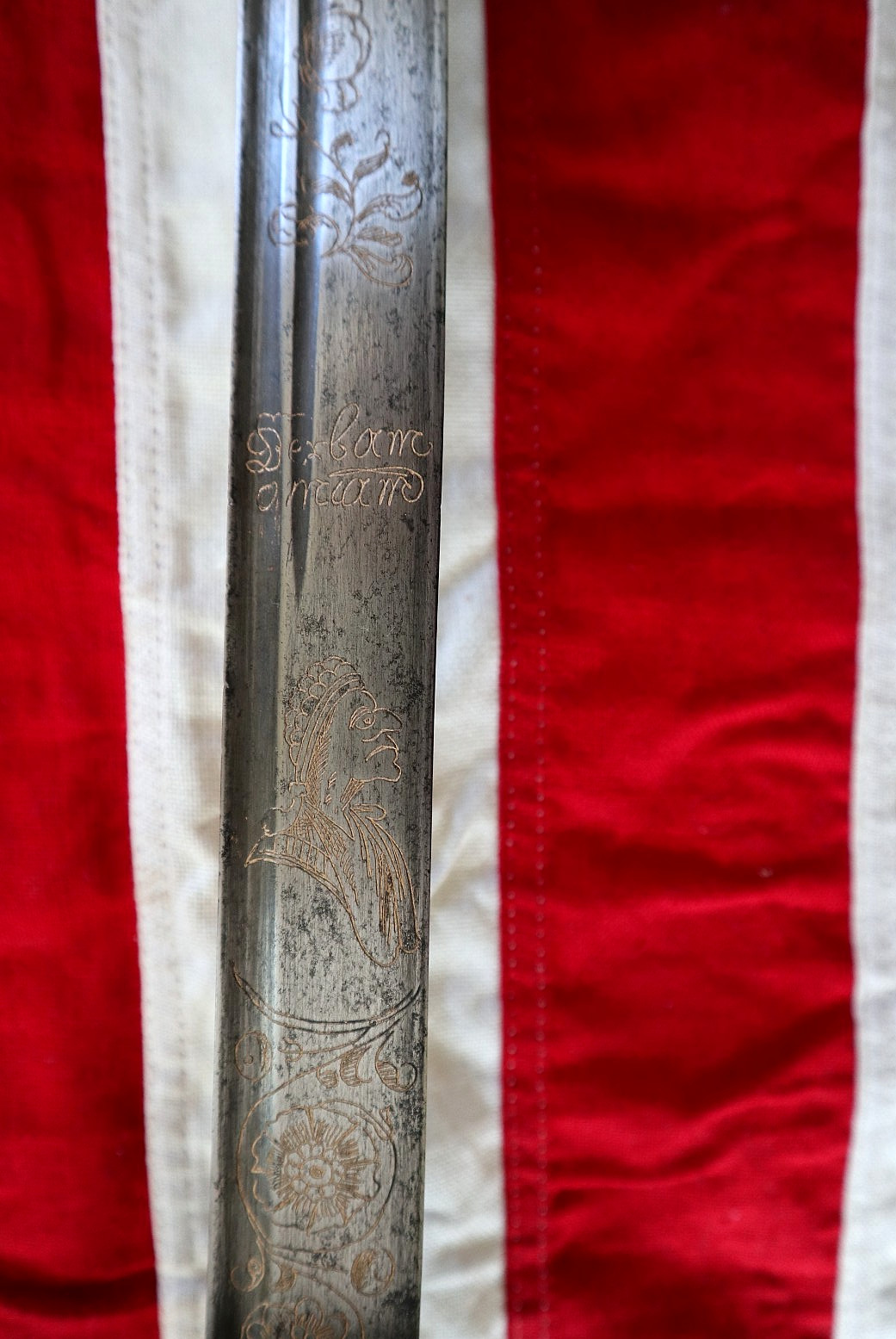 FRENCH INDIAN WAR REVOLUTIONARY WAR, GERMAN DOG HEAD SWORD CIRCA 1730-40