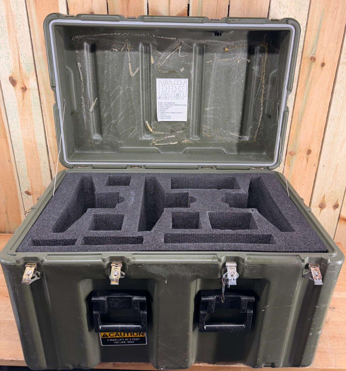 Pelican Hardigg Case 33x21x21.5" Green Waterproof Storage Footlocker