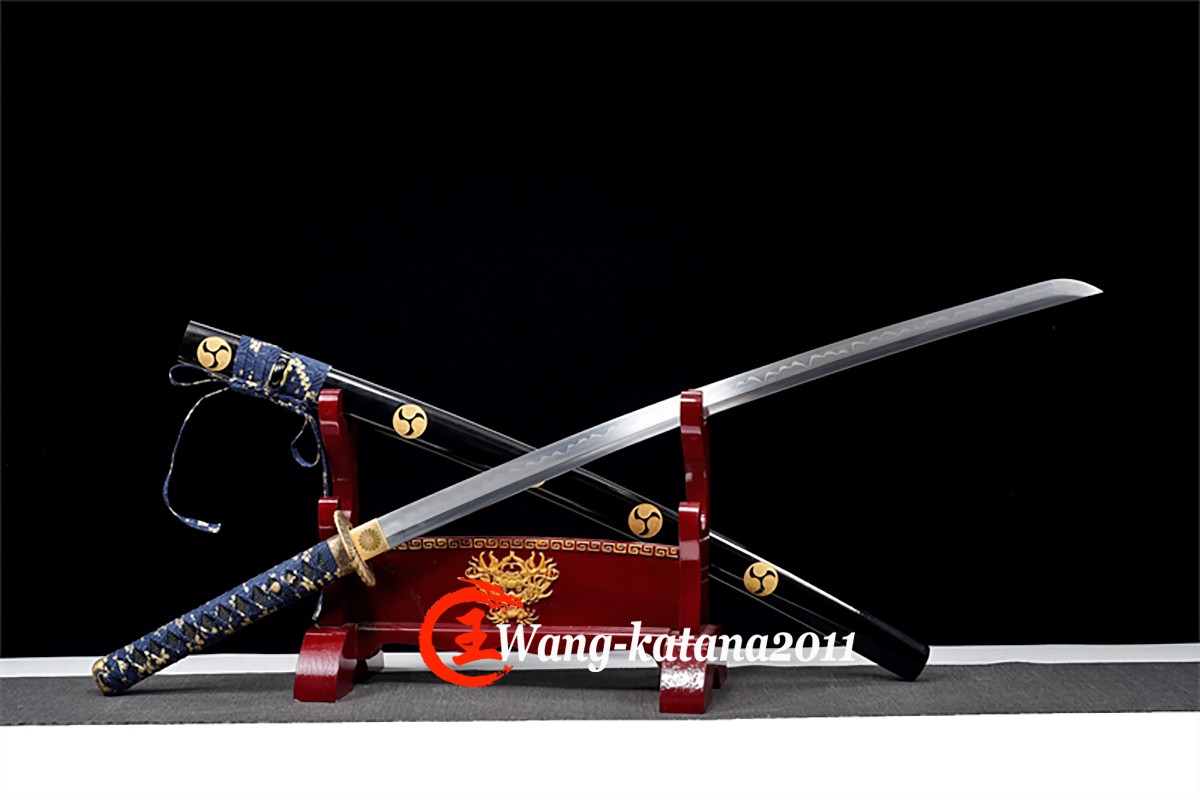 Full Tang Sharp Japanese Samurai Katana Sword T10 Clay Tempered Brass Fittings