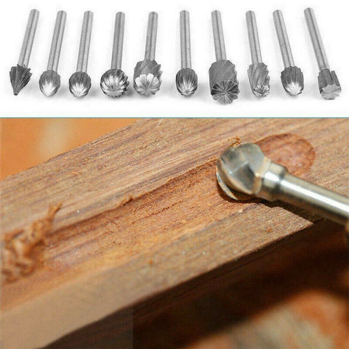 Rotary Burrs Drill Bits For Dremel Set 20 pcs Steel High Speed Wood Carving Tool