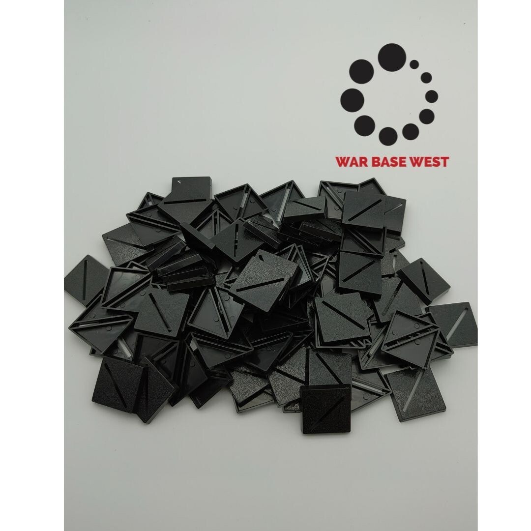 Lot Of 60 25mm Square Beveled Slot Bases Used For Warhammer Fantasy Saurus Orc