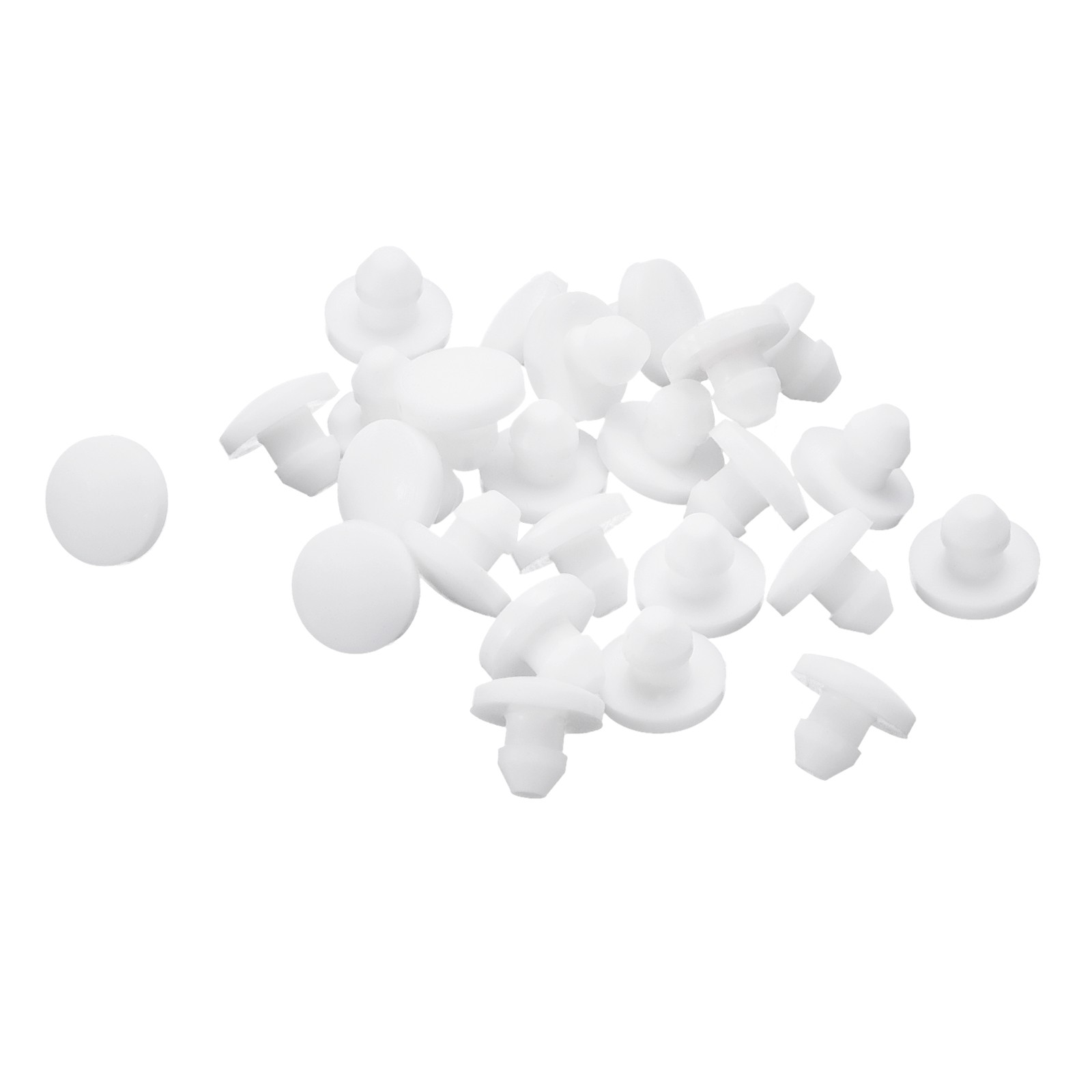 25Pcs Silicone Plugs Rubber Round Hole Plugs for 2.5-3mm Hole White