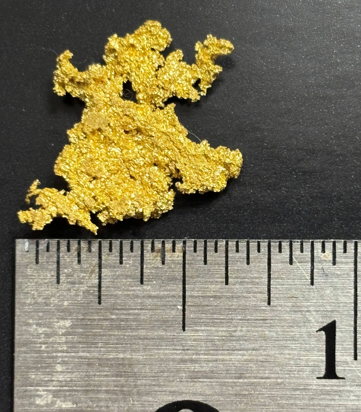 CALIFORNIA NEVADA NATURAL CRYSTALLIZED GOLD NUGGET WEIGHS 2.04 GRAMS