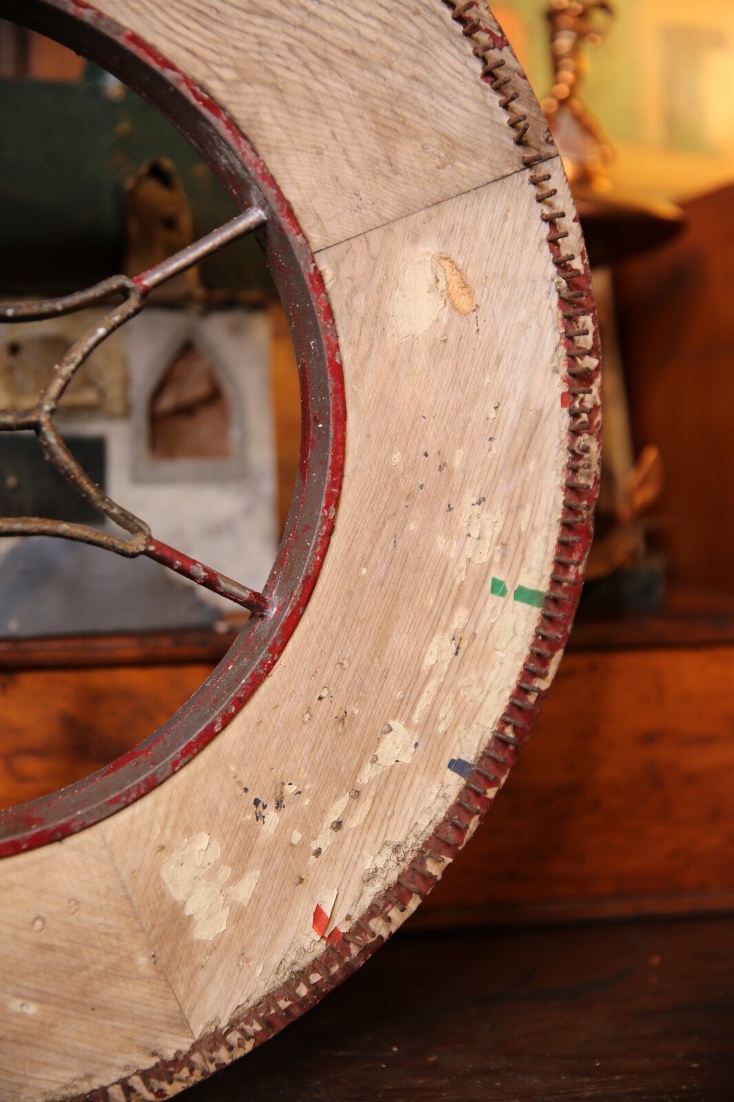 Antique Roulette Gambling Carnival Wheel Wood Casino Game Vintage Circus old