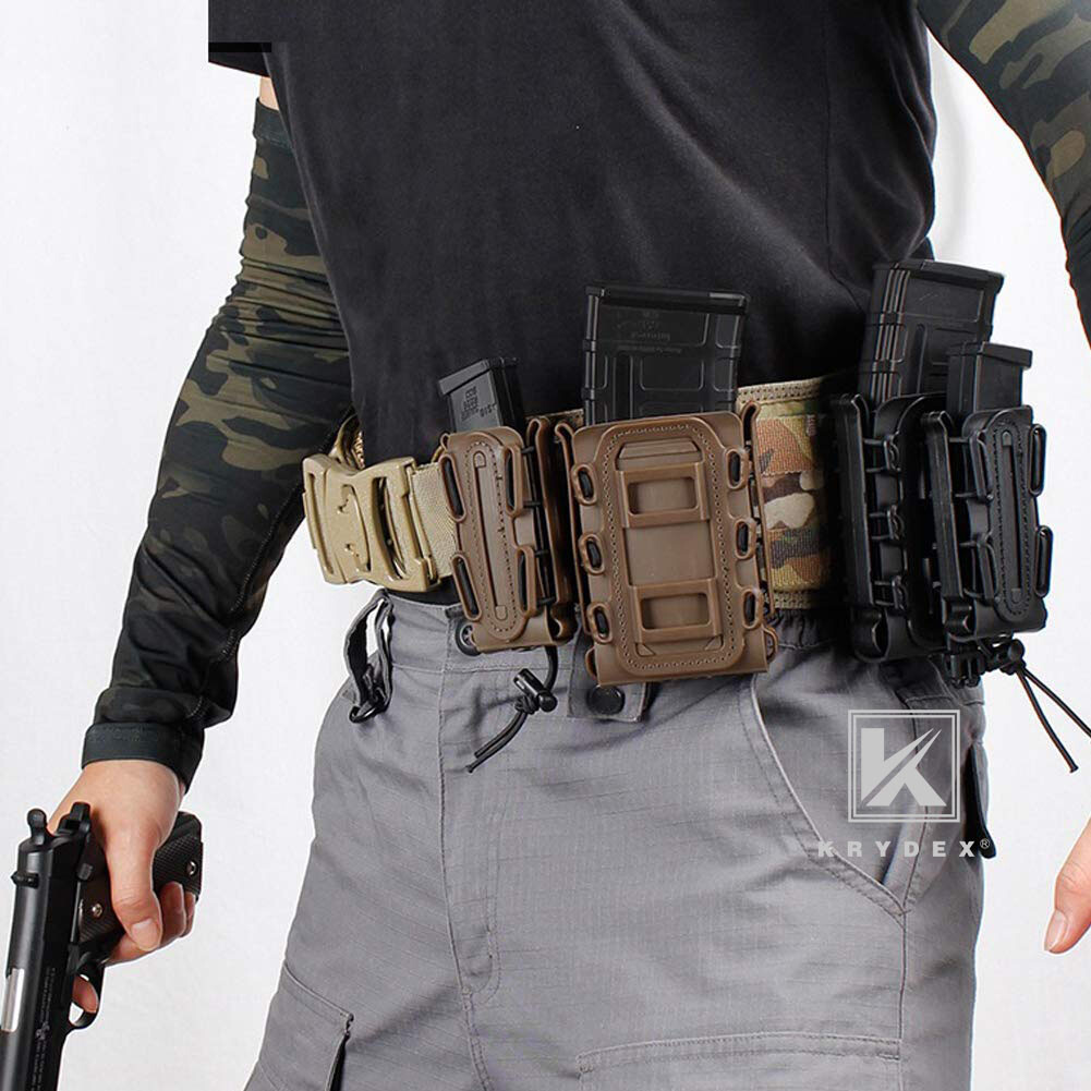 KRYDEX Soft Shell Mag Pouch Magazine Carrier with Clip for 5.56mm 7.62mm 9mm Mag