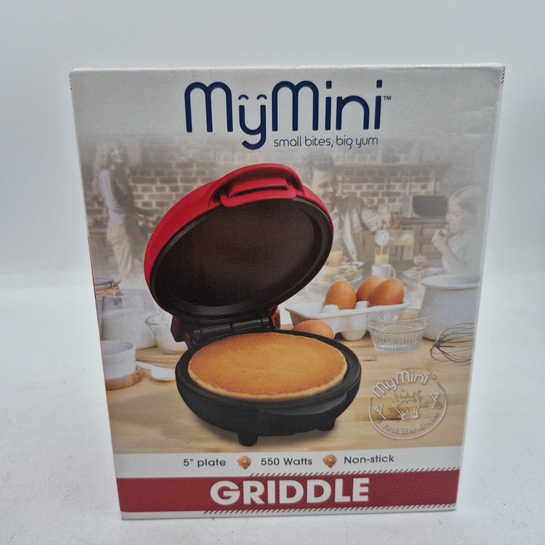Nostalgia My Mini 5" Griddle, Eggs, Burgers. -Red- Nonstick Surface - NEW!