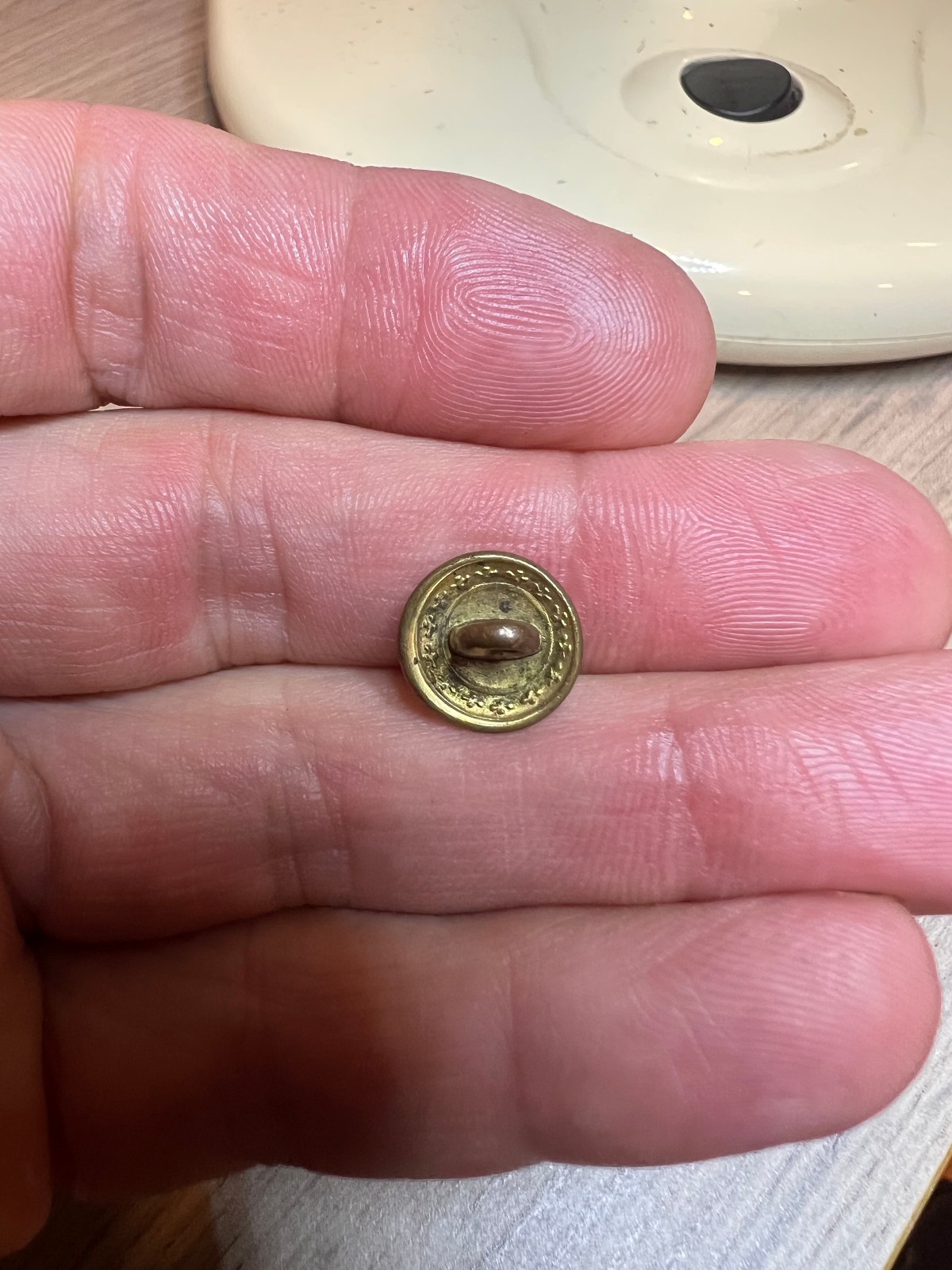 Scarce 1-Piece Log Cabin 1840 Harrison Presidential Campaign Vest Button