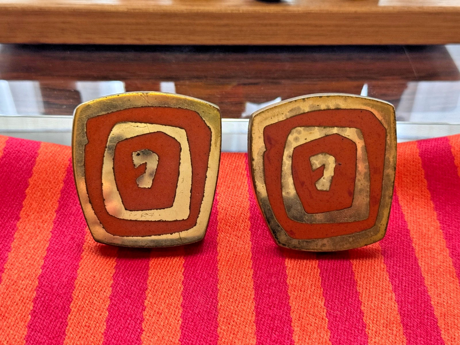 Evelyn Ackerman Large Brass and Inlaid Pulls