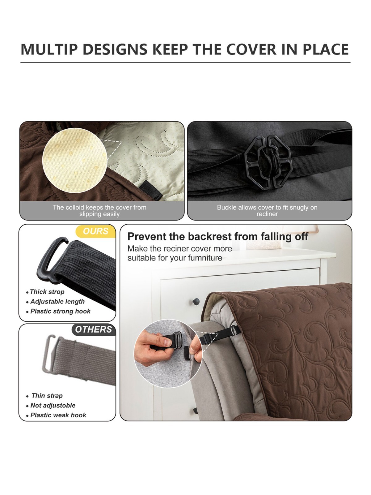 100% waterproof recliner cover, non-slip washable recliner cover, living room,