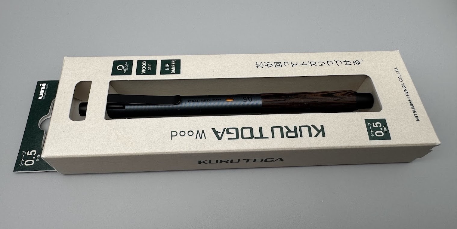 Uni Kuru Toga Wood Mechanical Pencil 0.5mm Steel Gray M5KW1P.23 Mitsubishi JP