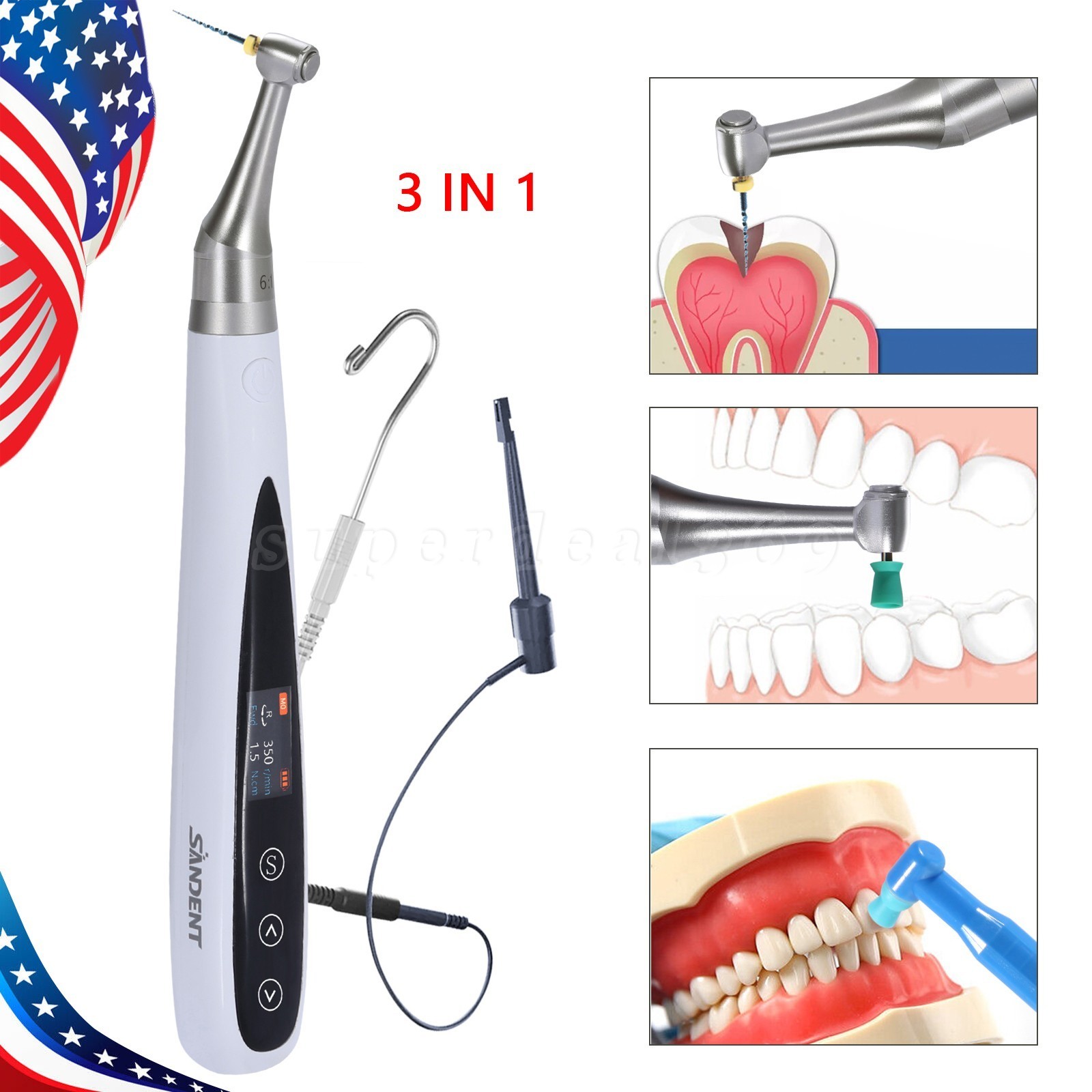 Dental Endo Gutta Percha Endodontic Heated Pen / 3in1 Endo Motor Apex Locator dp