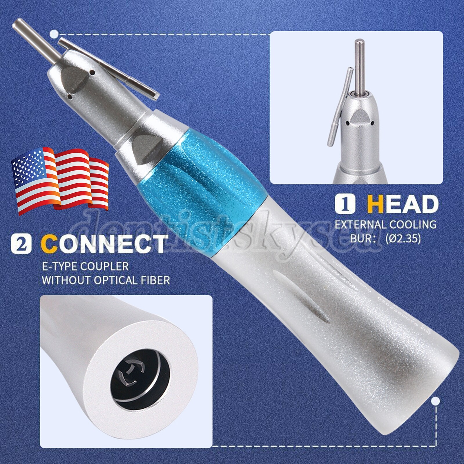Dental 1:1 Surgical Implant Straight Handpiece With External Irrigation Pipe US