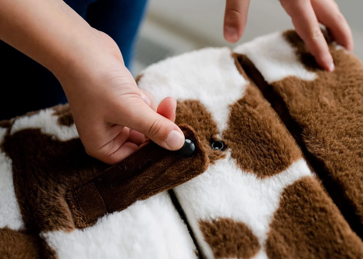 Soft Landing Kids Cow-Print Fold-Out Sleeper Sofa - Plush Lounger & Chair in One