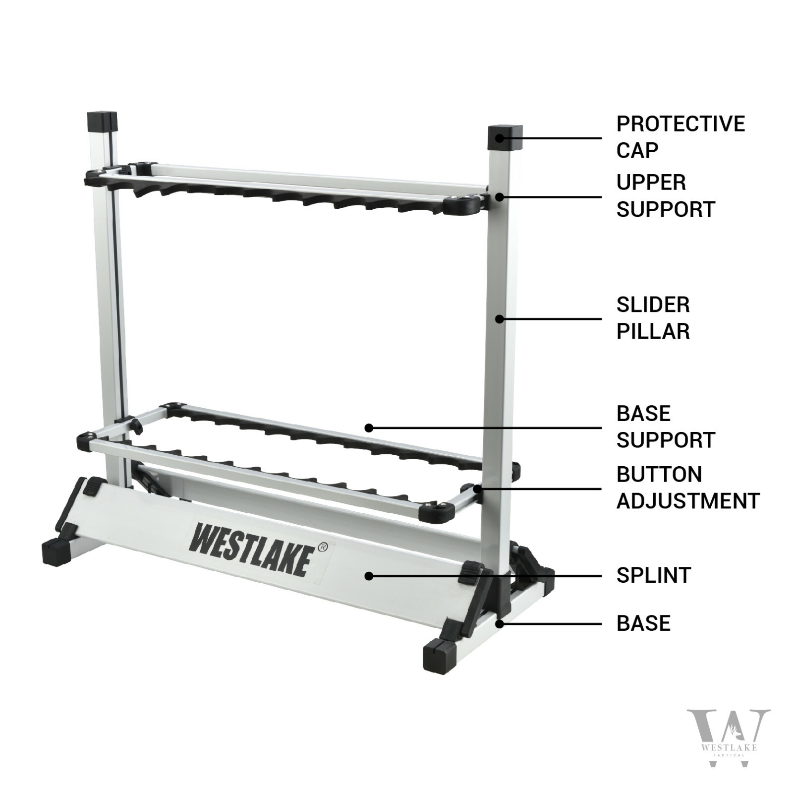 24 Rod Fishing Pole Holder Aluminum Alloy Rack Stand Portable Storage Tool US