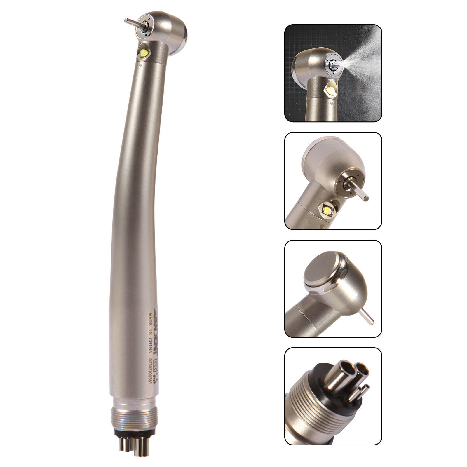 Dental LED E-generator High Speed Handpiece with Light 4 Hole For NSK Drill