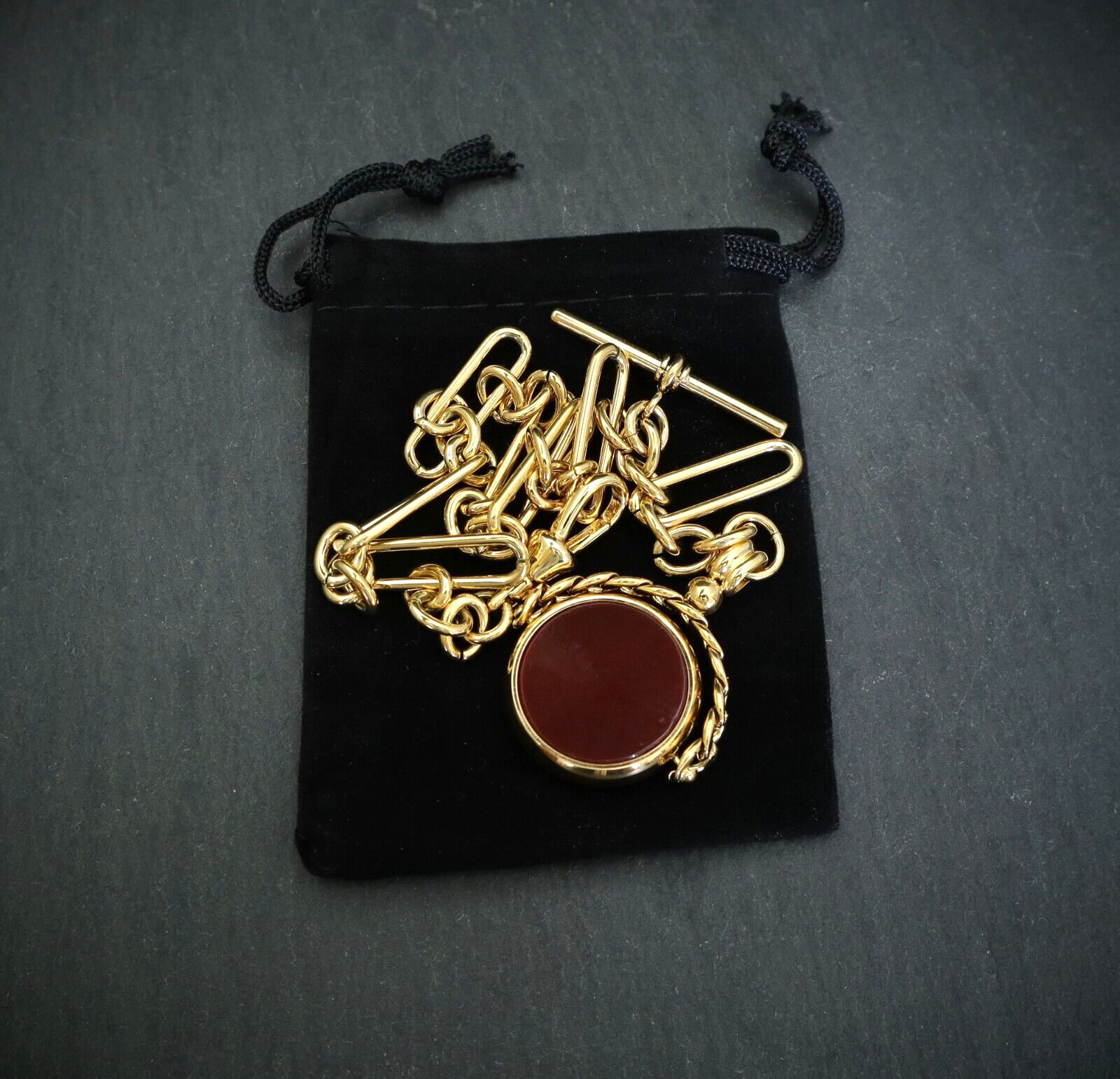 18k Gold Plated Trombone Pocket Watch Albert Chain - Peaky Blinders