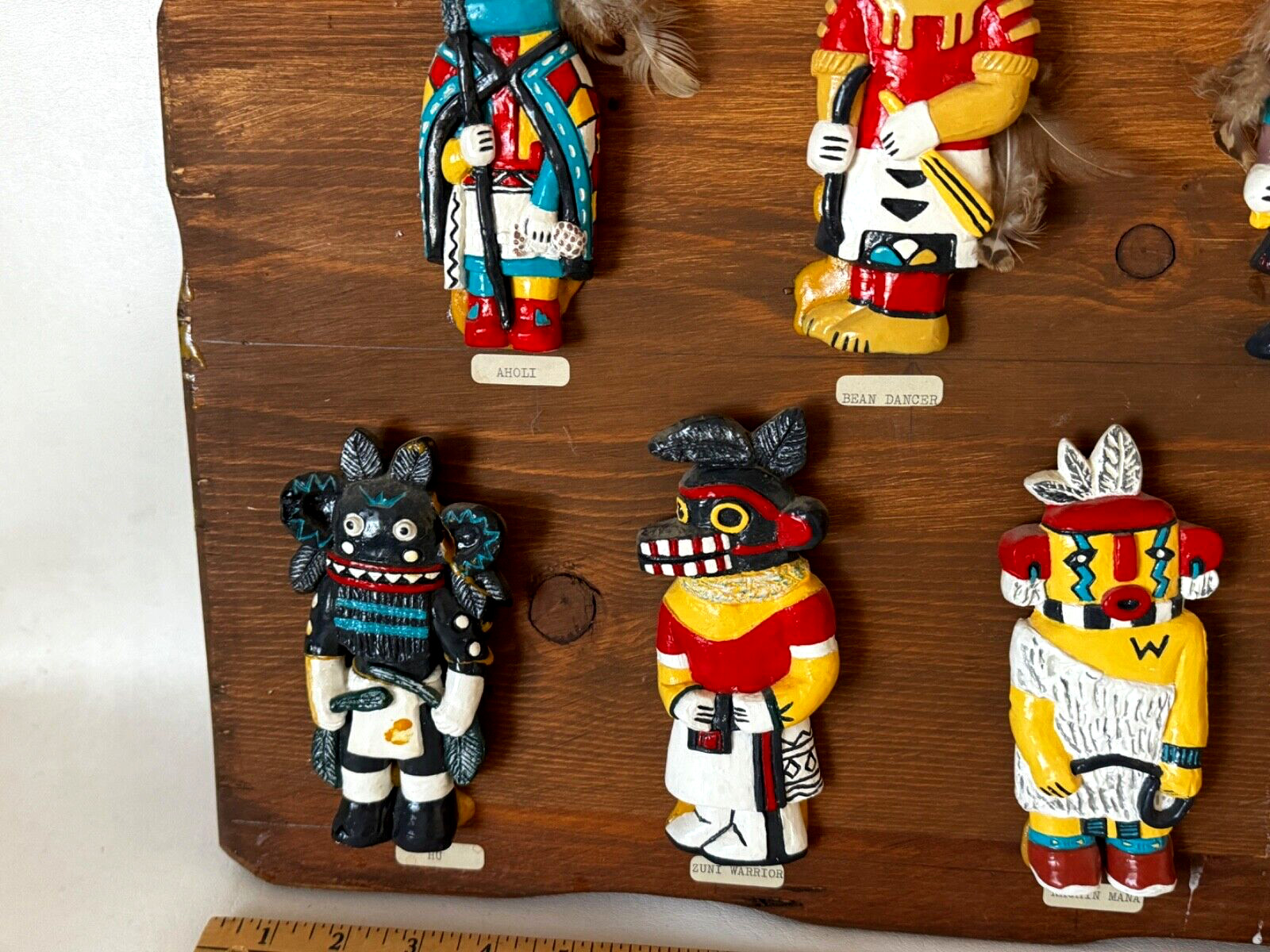 Hopi Wall Art 12 Hand Made Kachina-6"- on Wood Plaque 32" x 14" Native American