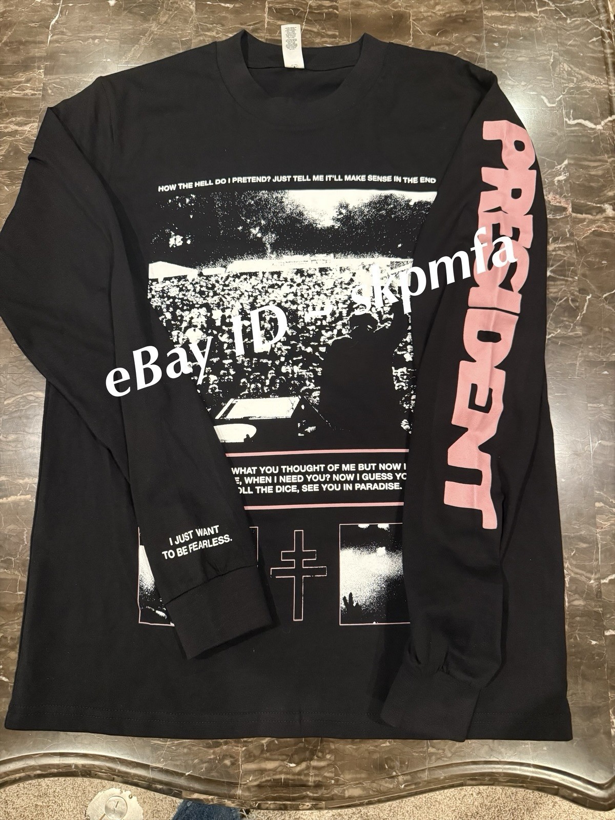 PRESIDENT Shirt Long Sleeve Small 💯 Official Merch 2026 US Tour Small *NEW*