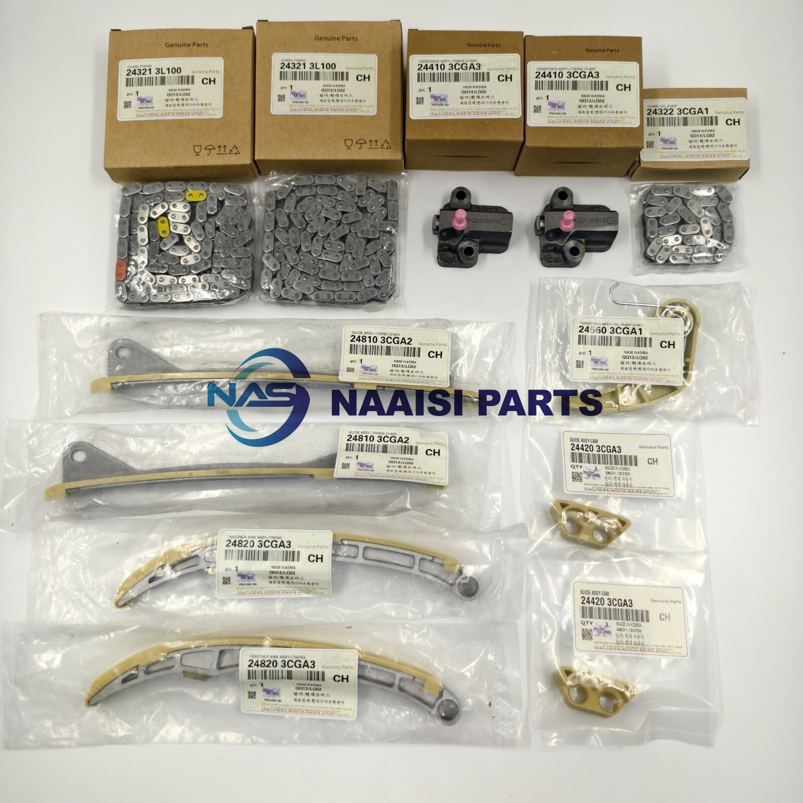 GENUINE OEM Engine Timing Chain Kit Fit Santa Fe Sorento Azera Genesis 3.3L 3.8L
