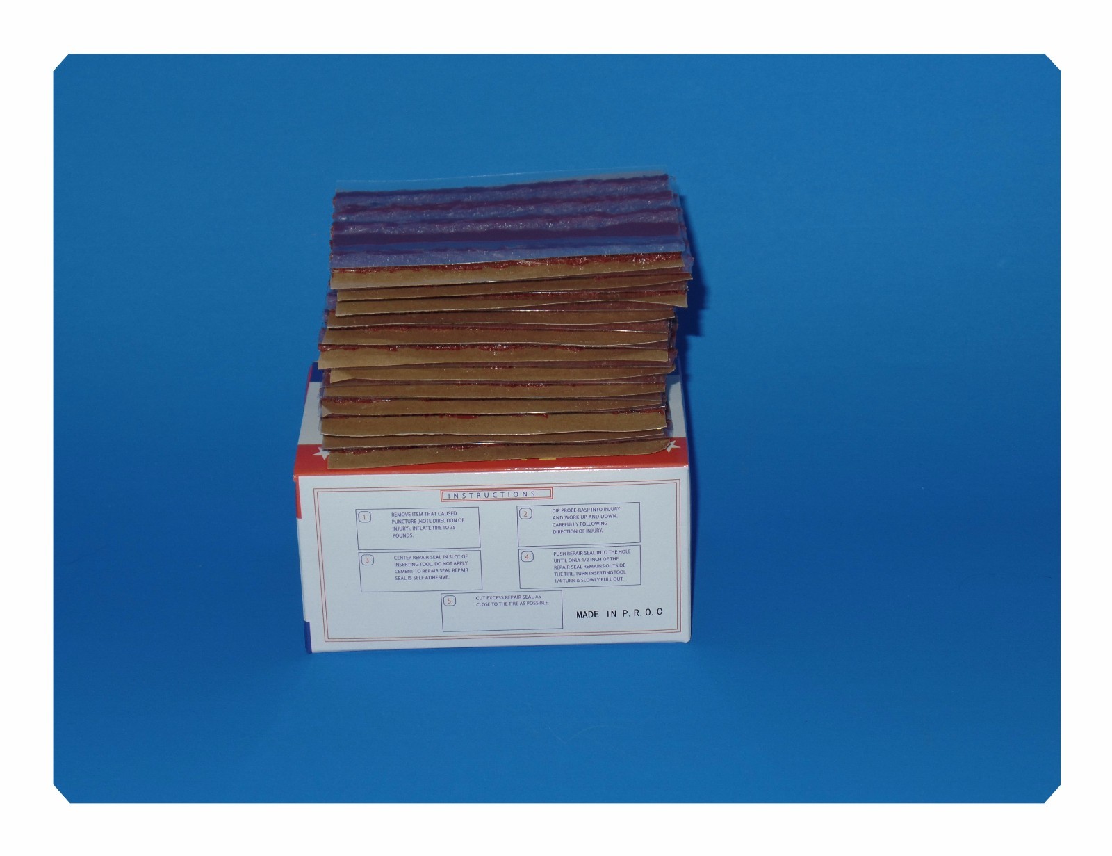 Box of 50 plugs. Self Vulcanizing Tubeless Tire Repair Brown Plugs 4"