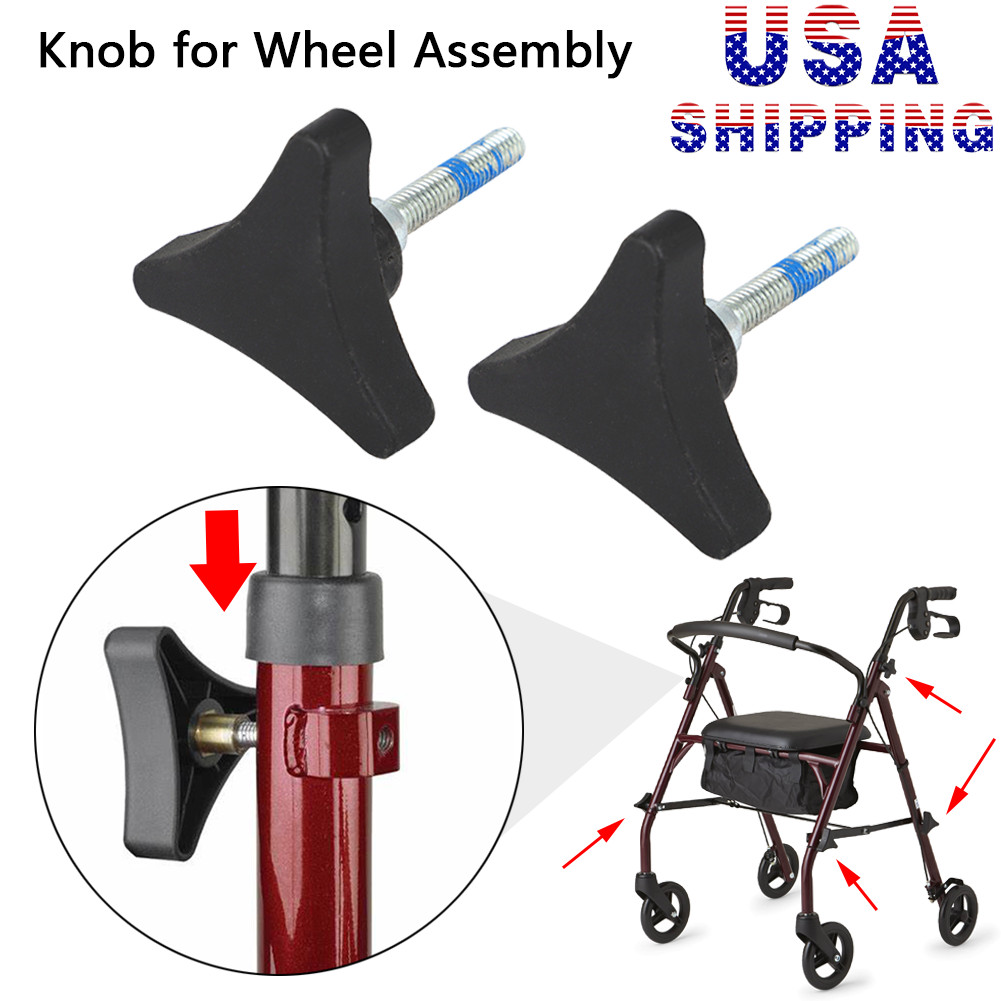 2 Pack Knob for Wheel Assembly For Rollator Parts Steel Rolling Walker Parts US