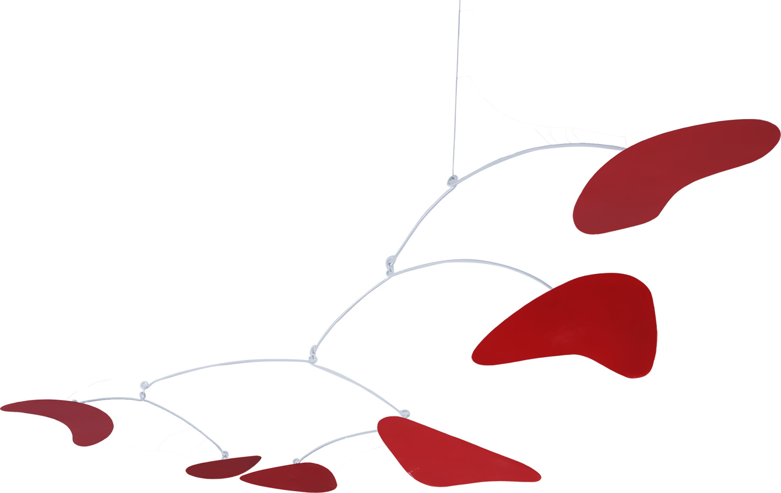 Art Deco Mobile Red Metal Modern Kinetic Art Sculpture Hanging Ceiling Decor