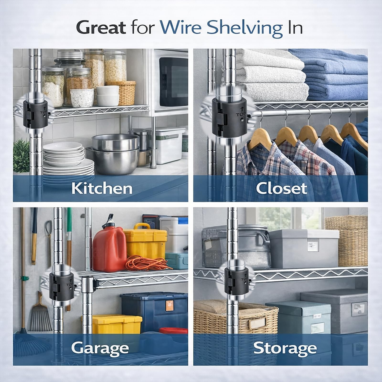 Wire Shelf Clips 3/4 inch, 52 Pcs Wire Shelving Shelf Lock Clips, Wire Shelf ...