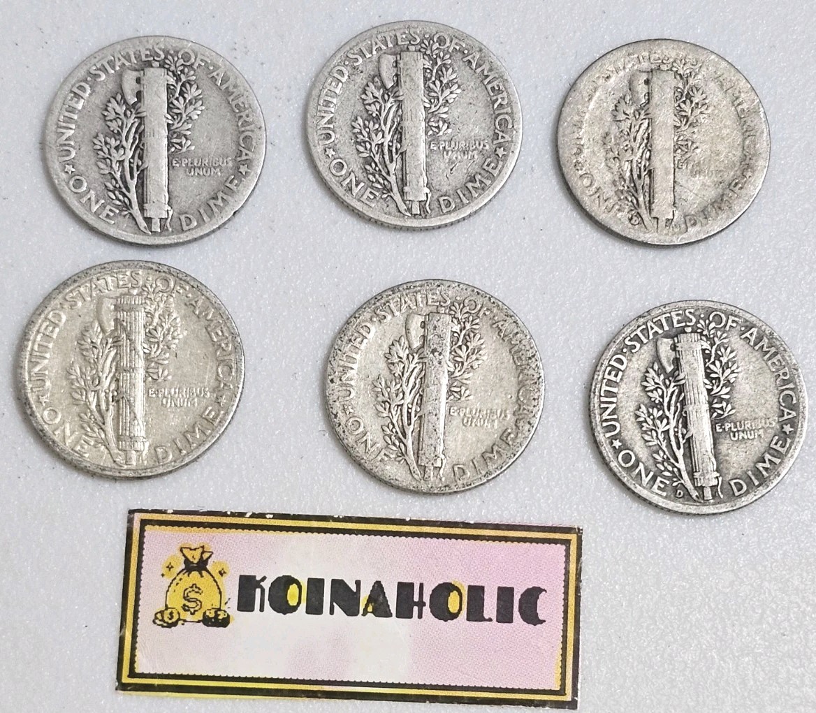 SILVER Mercury Dimes 1930's, PRICE PER Coin, Silver 🚀 🚀 🚀 Fast Ship 🚢