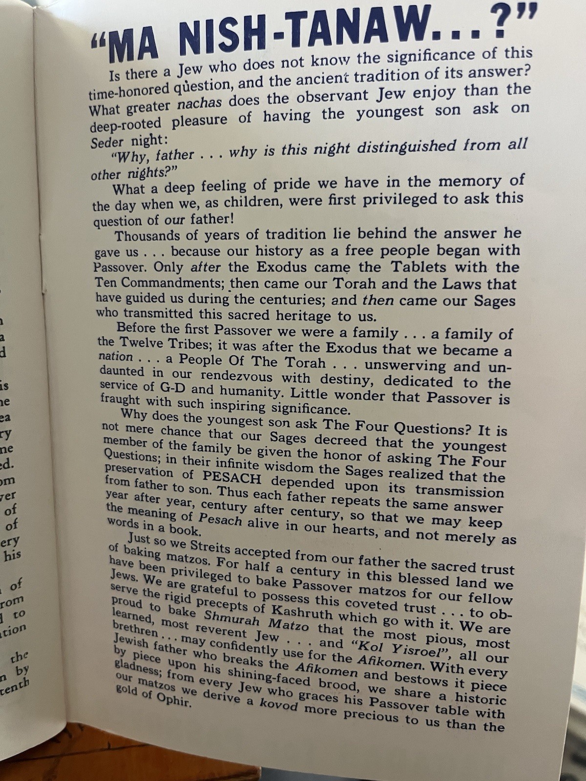 Vintage Streit's Hagadah for Passover 1961 New York Streit’s Kosher Matzo