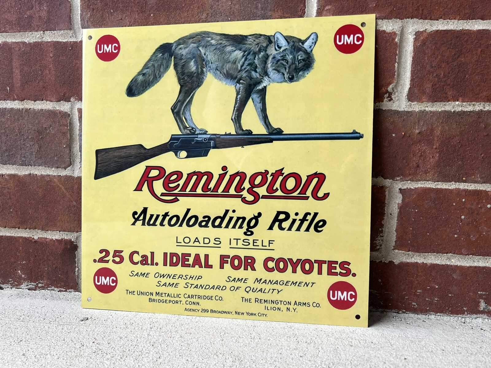 Remington Coyote Vintage Style Sign rifle revolver Gun